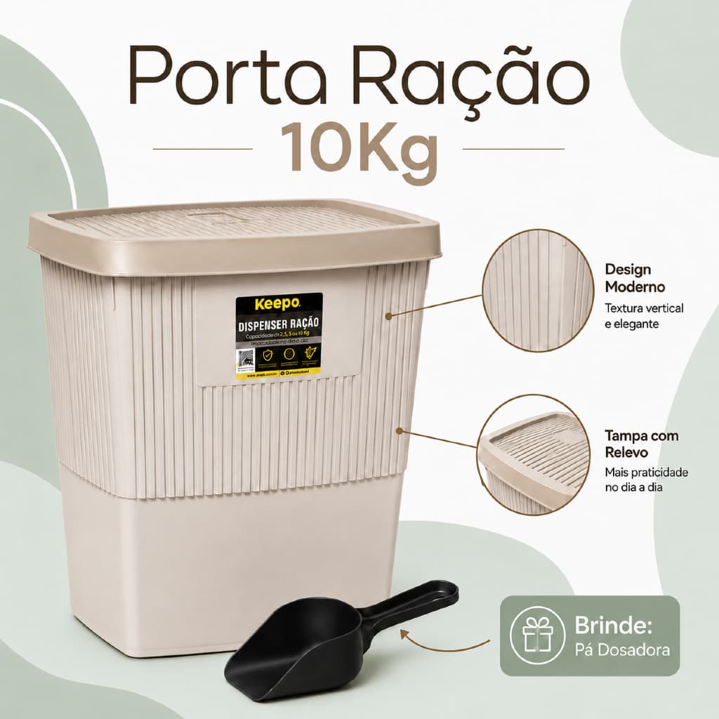 Porta Racao 26,5 Litros Para Cachorro e Gato