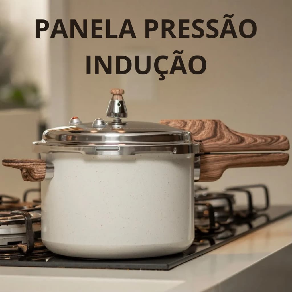 Panela de Pressão Cerâmica 4,2L Indução Antiaderente