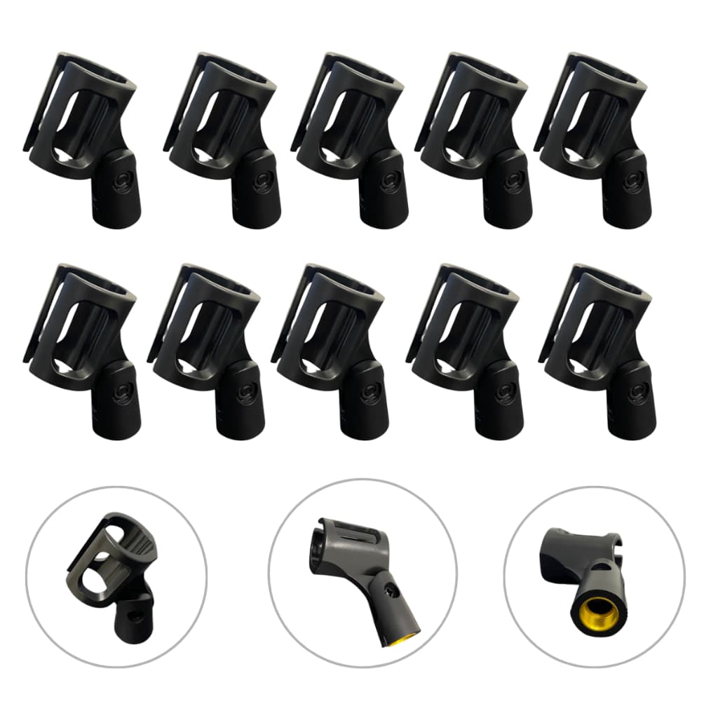 Kit 10 Cachimbos De Pedestal Suporte para Microfone Preto Resistente