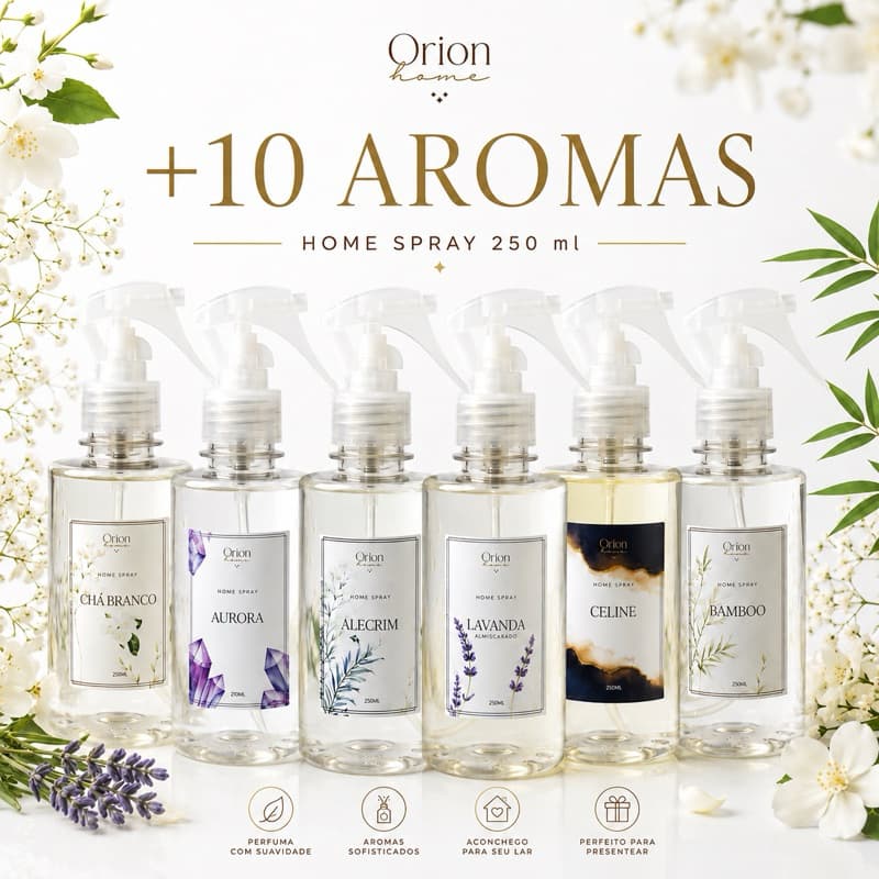 Home Spray Aromatizador de Ambiente 250ml Premium Perfume para Casa Quarto Sala Orion Home