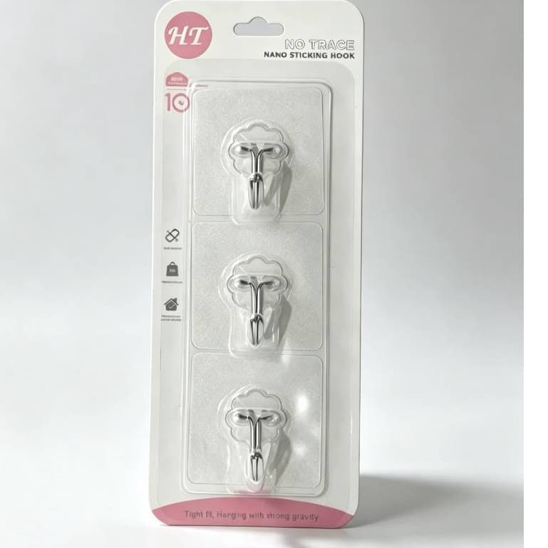 Kit 3/6/12 pcs Ganchos Adesivos , Gancho Transparente Resistente à Água, Suporta 10kg,  para Cozinha, Banheiro e Quarto
