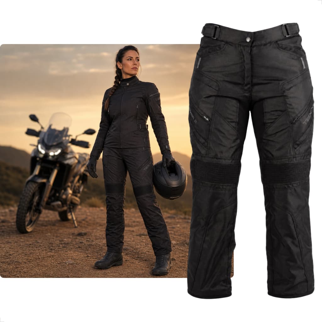 Calça Moto Feminina TEXX Armor 2 Lady Tecnologia STOPWATER resistência à água e Forro Térmico Removível