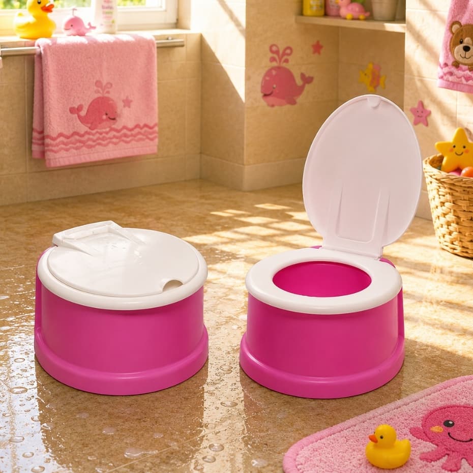 Pinico Neném Troninho Infantil Nene Plasnorthon Rosa Mini Privadinha Baby para Menina Incentivo Desfralde 900ml Ref1253