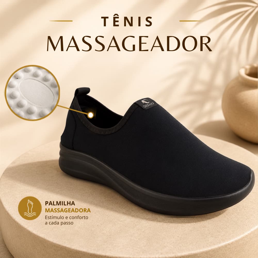 Tênis Calce Fácil Macio Confortável Com Palmilha Massageadora Ortopédico Para Esporão