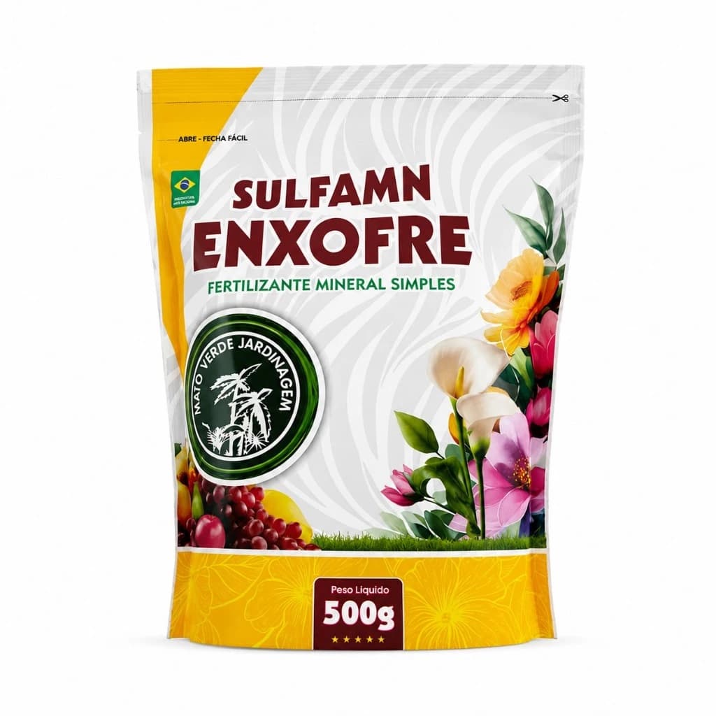 Enxofre Sulfamn Fertilizante para Plantas Flores Frutíferas Hortas Adubo Orgânico Mineral