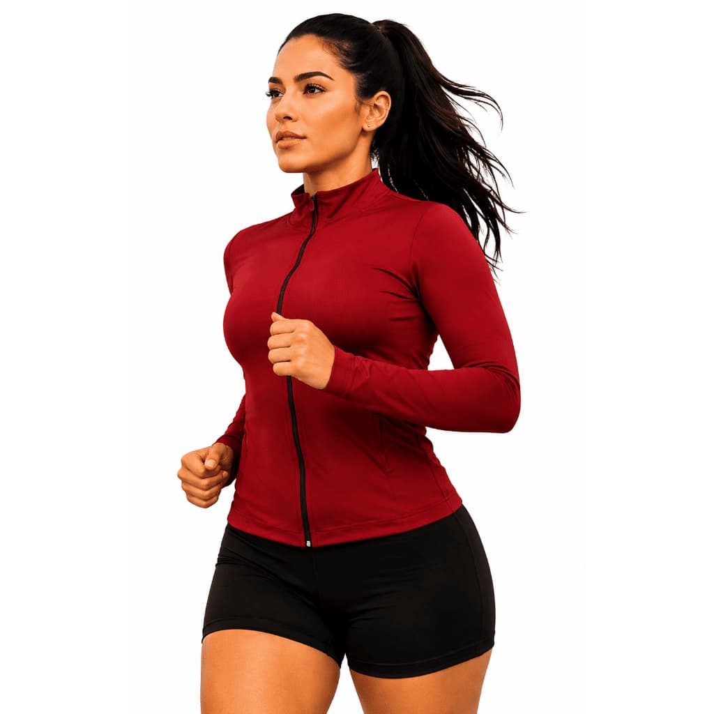 Blusa Manga Longa Fitness Casaco Feminino Academia Casaco Com Zíper Feminino Blusa Fitness Com Zíper Casaco Yoga