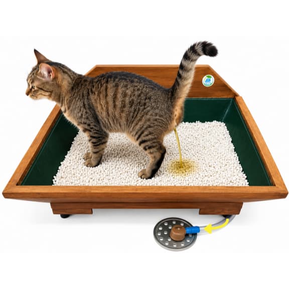 Banheiro sanitário para gato o xixi vai direto para o ralo com pedrinhas exclusivas não gaste  mais com areia