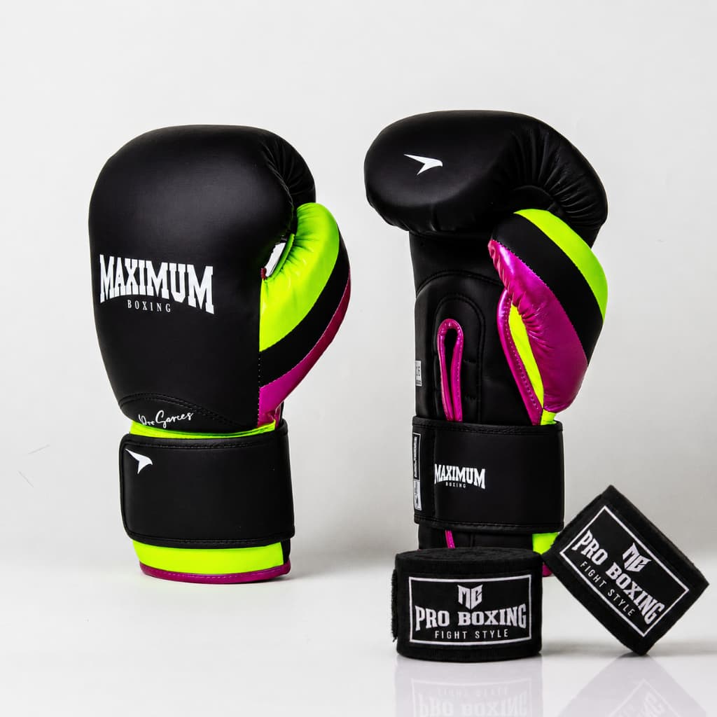 Kit Luva Profissional Muay Thai Maximum + Bandagem De 5mts