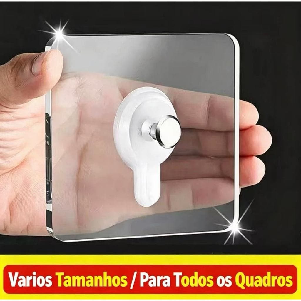 Pacote com 10 unidades Gancho Autocolante sem Furo para Quadros, Suporte Adesivo para Pendurar Molduras na Parede