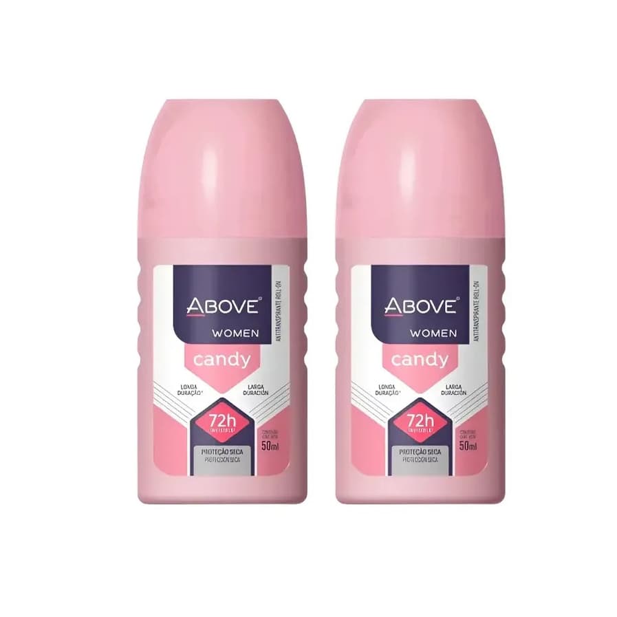 Kit 2 Desodorante Roll-on Above Candy 72h Antitranspirante