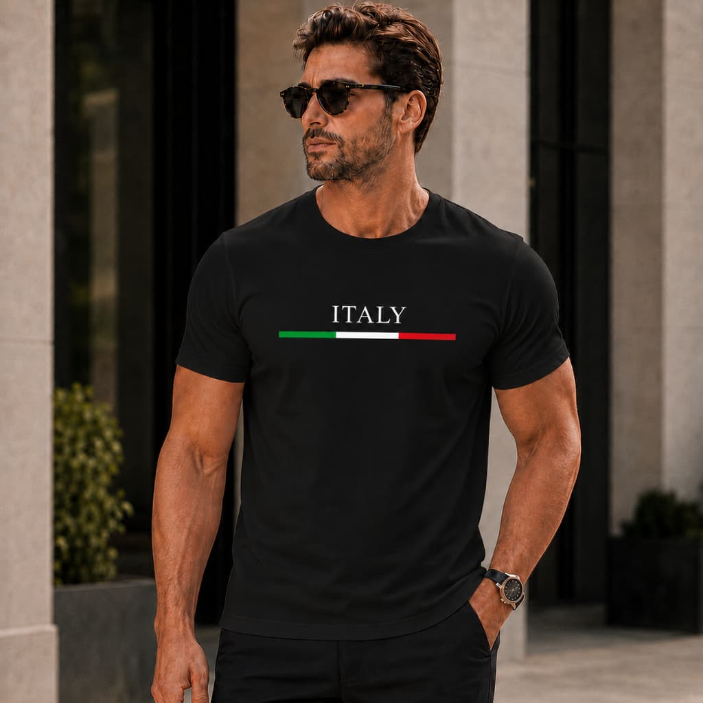 Camiseta Masculina Básica Italy Camisa Masculina Básica Italy Elegante