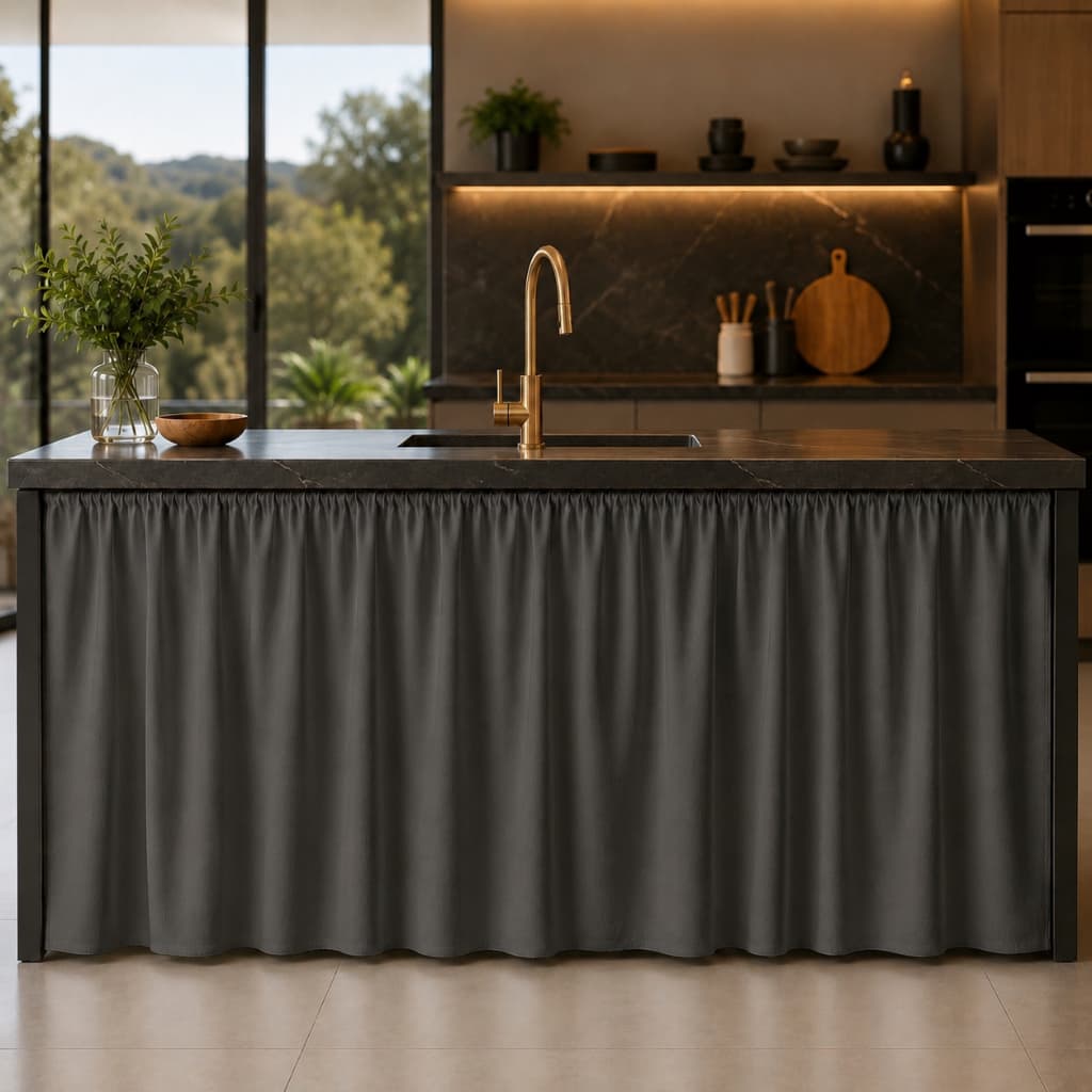 Cortina de Pia 2,80x80cm Ideal Para Área Externa Gourmet, Tanque, Moderna para Sofisticar o Ambiente Oxford Grosso