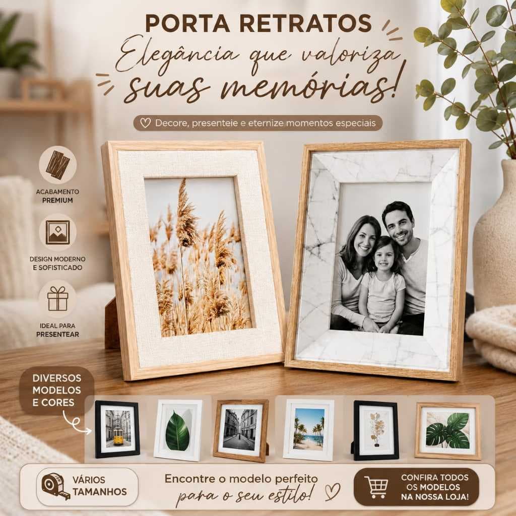 Fotos 10x15cm Com Porta Retrato PREMIUM - Fotos Personalizadas - Kit com 1, 3 e 5