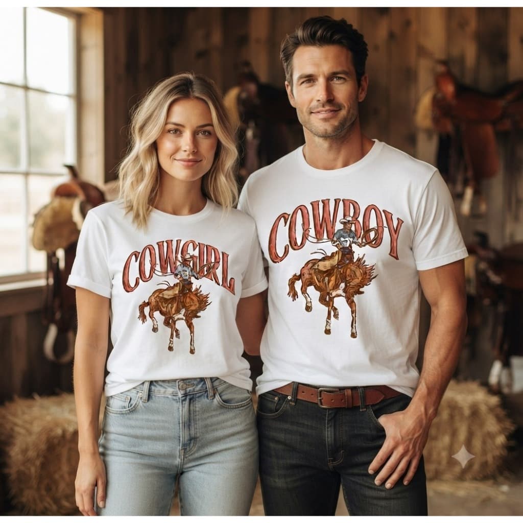 Kit Casal Camiseta Country Moda Malha Premium