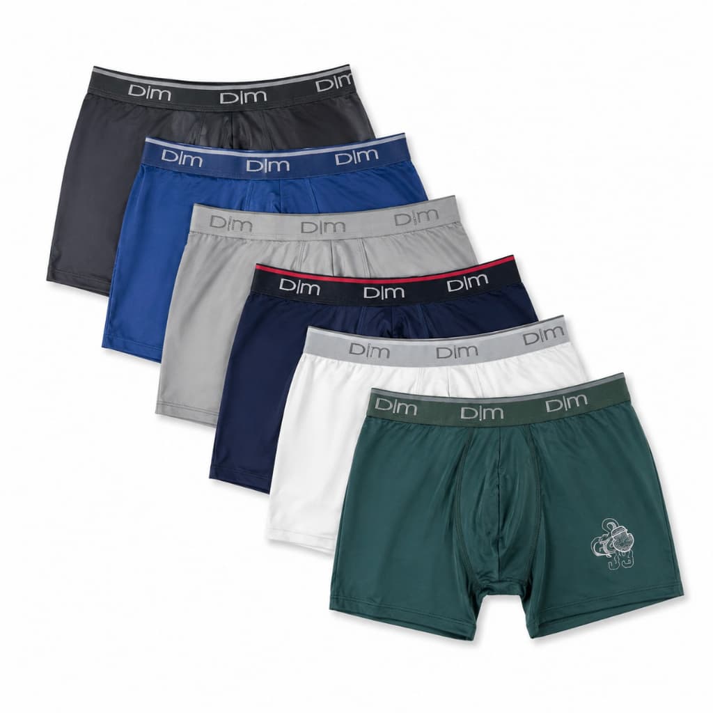 Kit C/ 6 Cueca Boxer De Microfibra Confortavel Desenhos Cores Sortidas Dom Marco