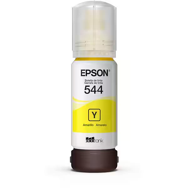 Refil Tinta Epson EcoTank T544420 Amarelo 544 Original 65ml Rendimento Até 7500 Páginas