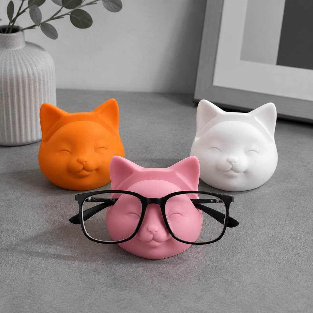 Porta Oculos Gatinho Fofo Decorativo Suporte para Oculos Organizador de Mesa Escritorio Quarto
