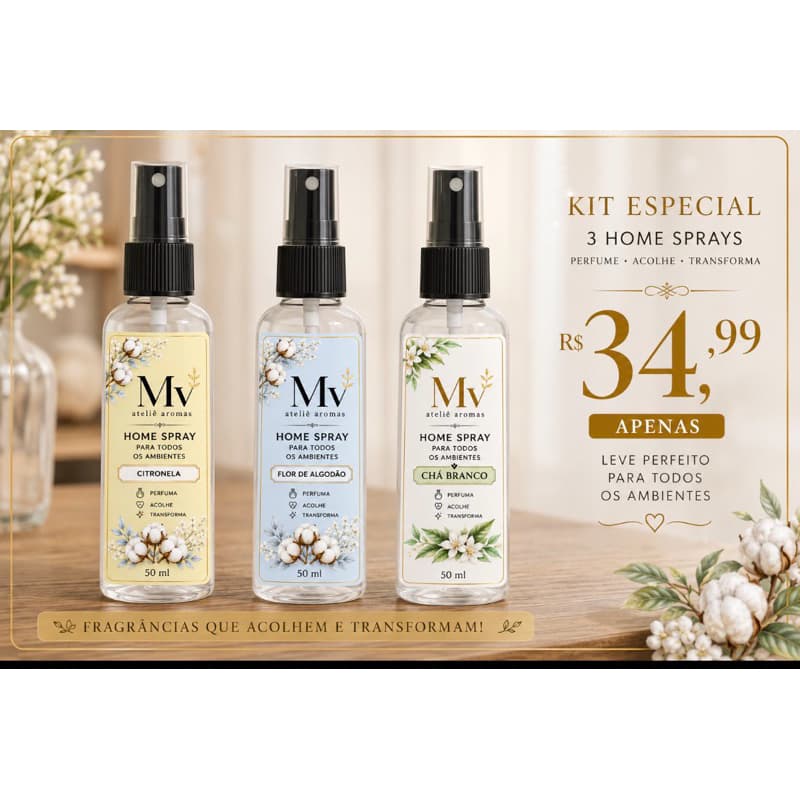 3 UNIDADES | HOME SPRAY | AROMATIZADOR | casa cheirosa | kit economia