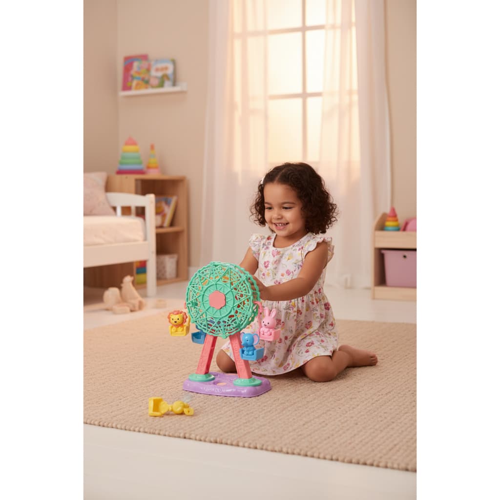 Mini Parque Diversao Infantil Brinquedo Playset Acessorios Coloridos Cenário Lúdico Educativo Interativo