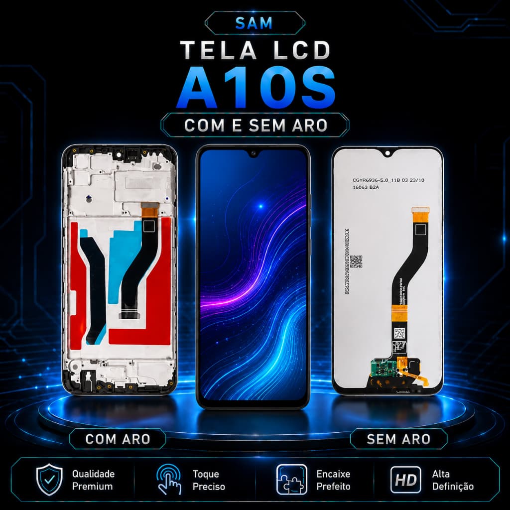 Tela de Reposição LCD Touch para Samsung A10S com e sem Aro Cores Vivas e Encaixe Perfeito