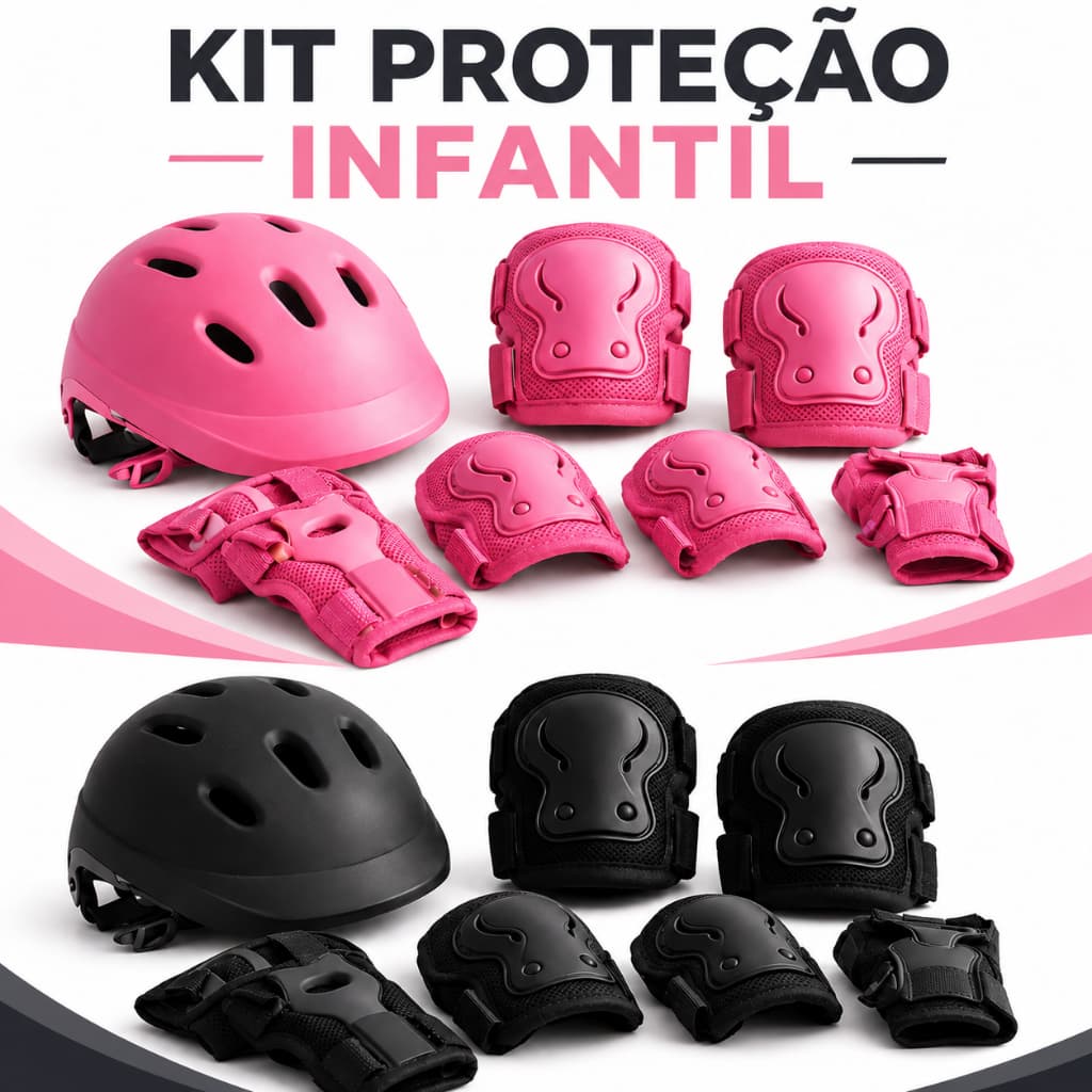 Kit Proteção Infantil Completo Com 7 Peças Para Meninos e Meninas