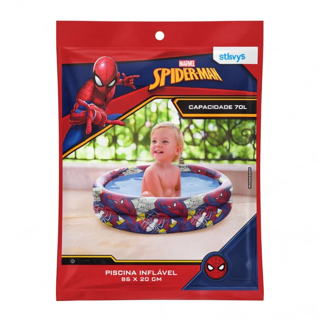 Piscina Inflável Redonda 70 Litros Etitoys Homem Aranha Spiderman 86cm x 20cm Infantil Criança Verão