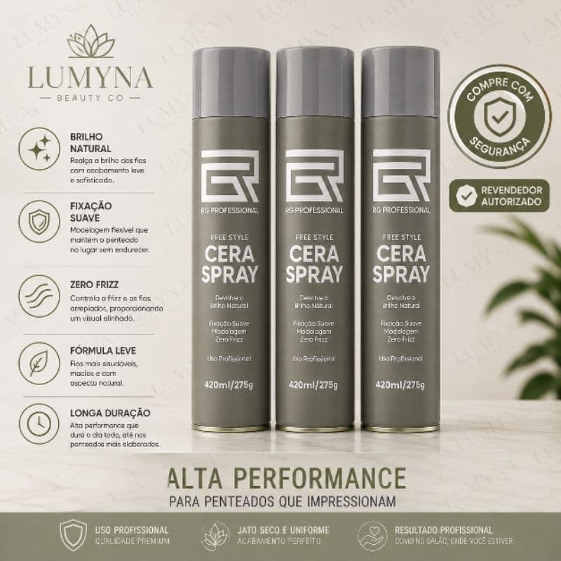 KIT 03 CERAS  SPRAY RG PROFESSIONAL, CERA LÍQUIDA RAFAEL GASPARIM