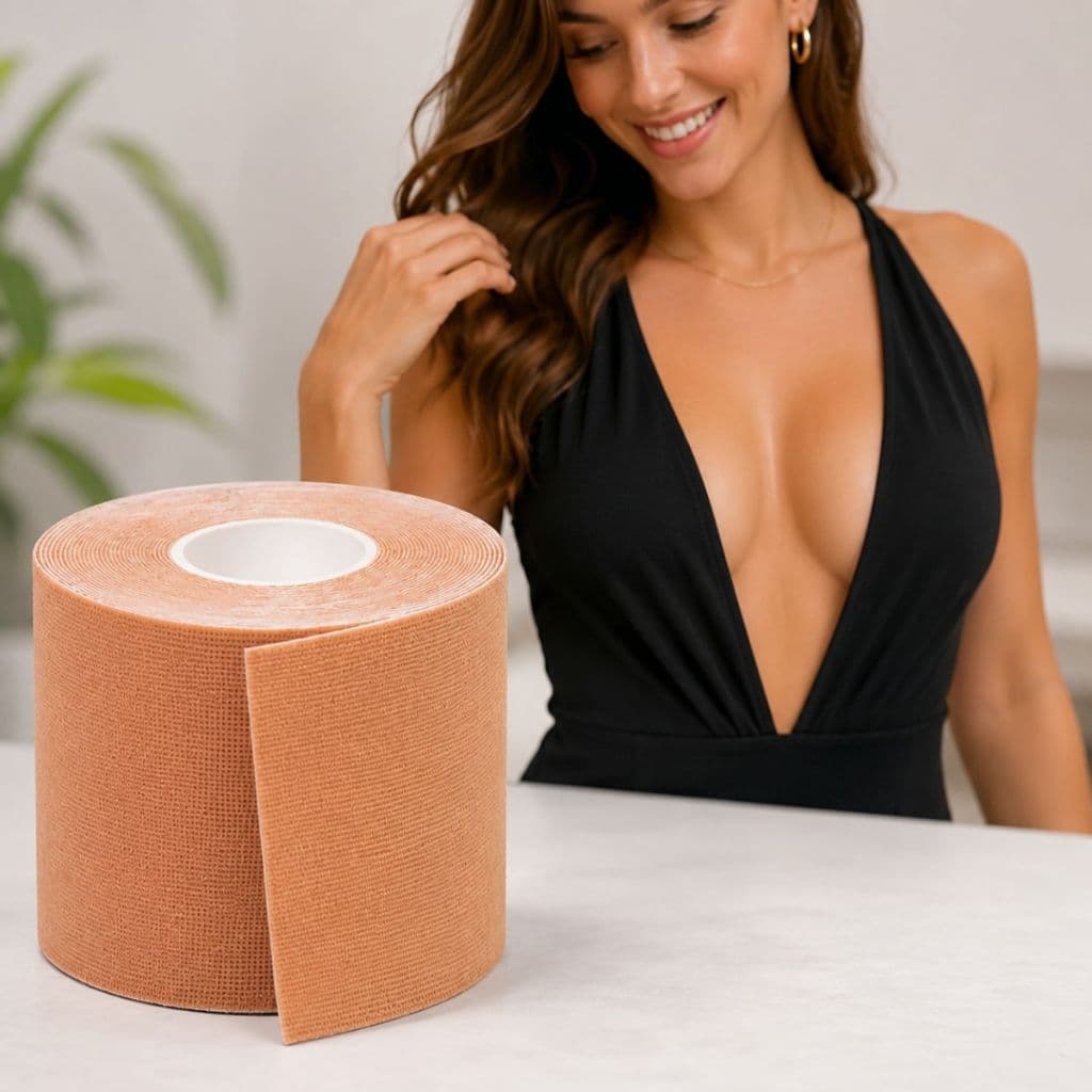 Fita Adesiva Levanta Seios Sutiã Invisível Boob Tape 5 Metros Decote Perfeito