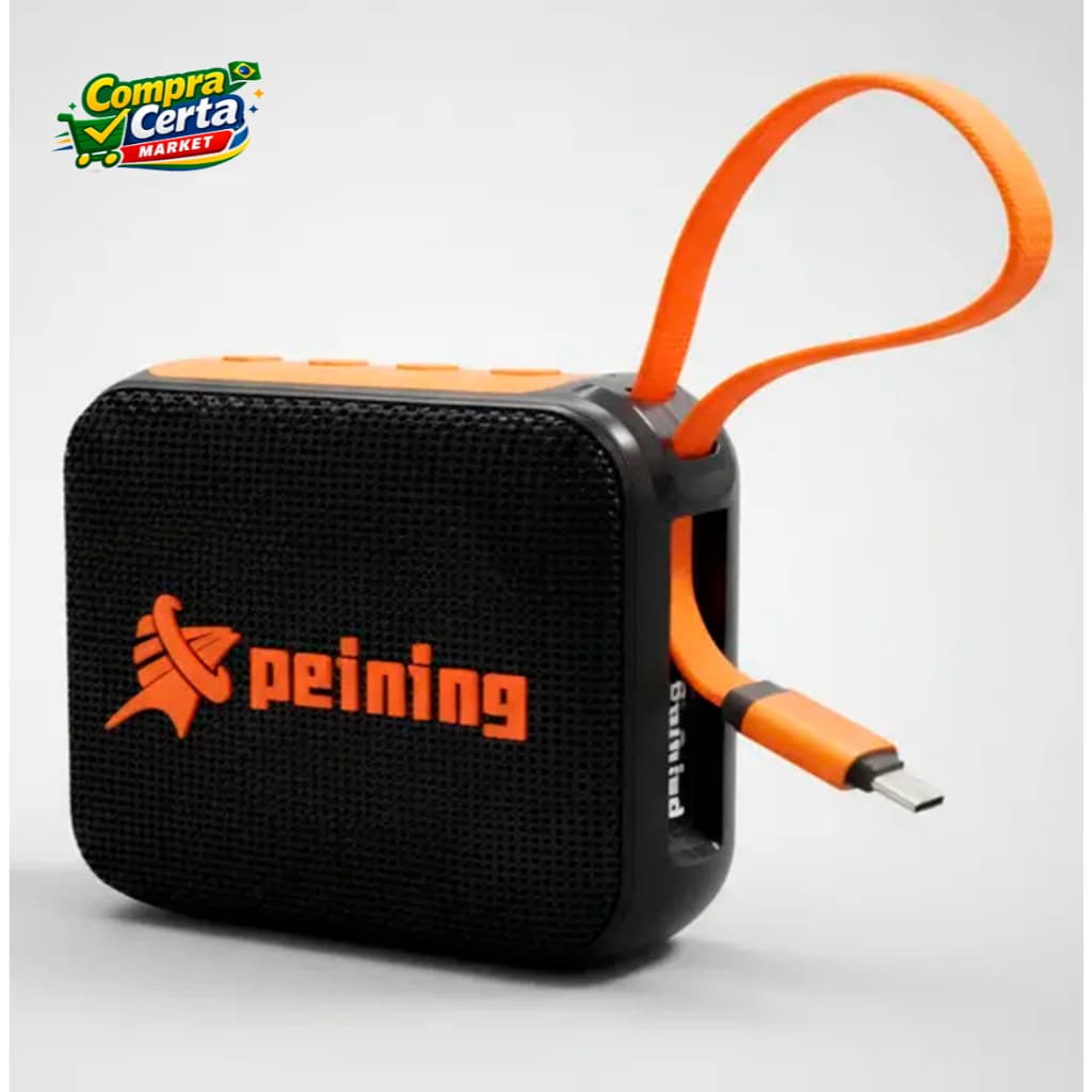 Caixa De Som 5w Bluetooth Peining Com Função Power Bank Preto Bivolt
