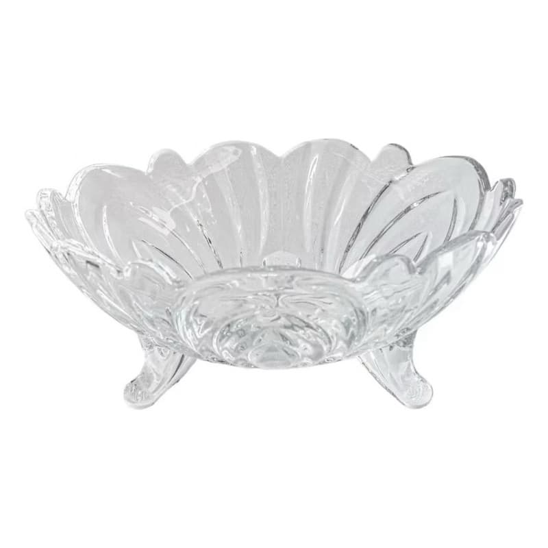 Fruteira De Vidro Saladeira Centro De Mesa Com Pé 22cm