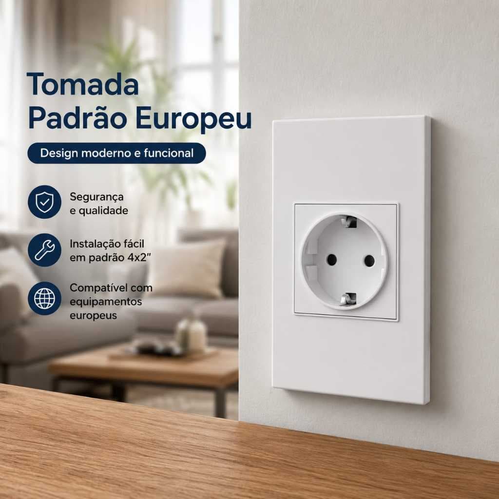 Tomada De Embutir Premium Padrão Europeu para secador Dyson Robô aspirador Xiaomi
