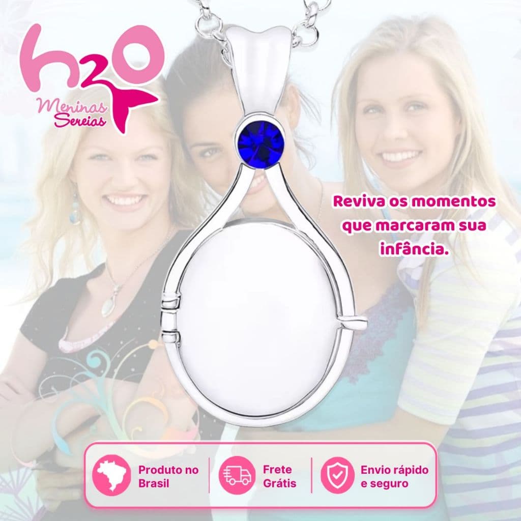 Colar H2O Meninas Sereias Mako Mermaid Pingente Relicário | Acessório Cosplay Presente Fãs Série TV