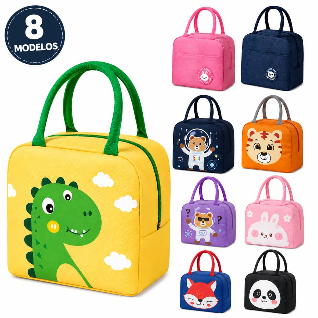 Lancheira Térmica Infantil Escolar Bolsa Térmica Para Marmita 8 Estampas
