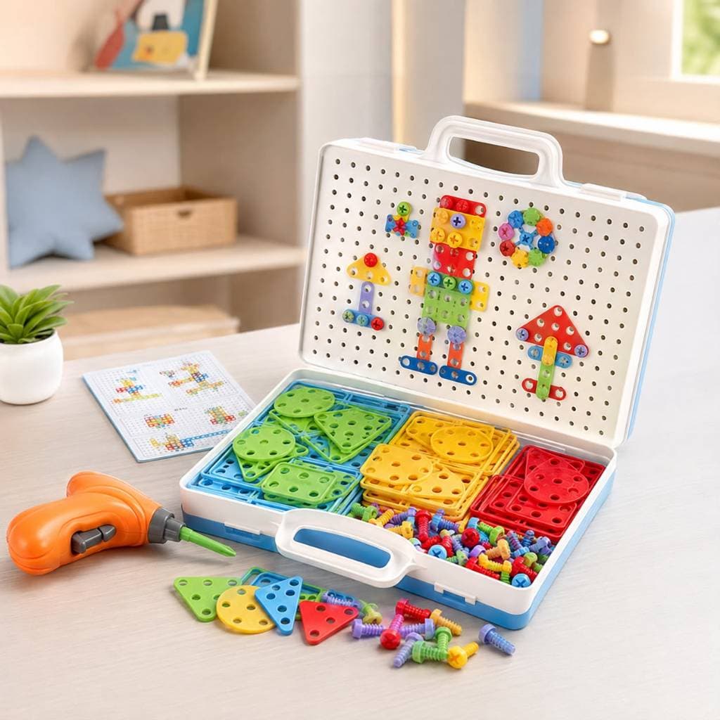 Kit Brinquedo Infantil Ferramenta Montar Parafusadeira Criativa Educativa