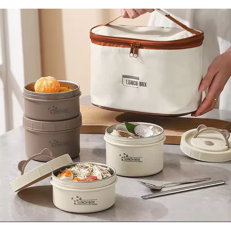 Kit Marmita Térmica Lunch Box com Bolsa Térmica + 4 Potes | Porta Marmita para Trabalho e Faculdade