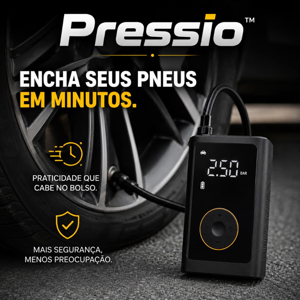 Mini Compressor de Ar Digital Portátil Pressio™