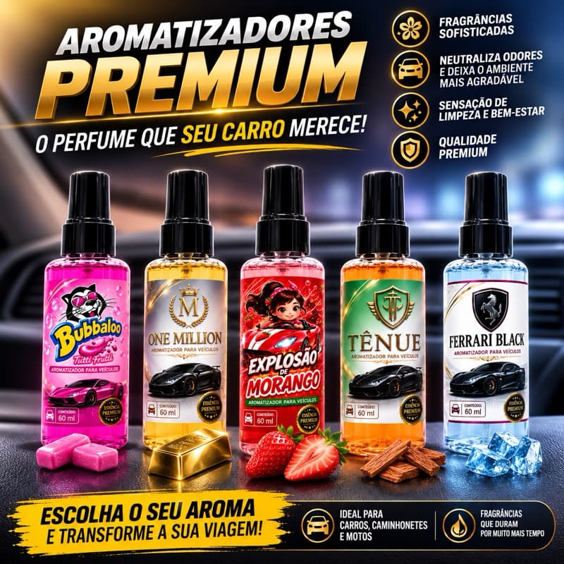 Aromatizador Automotivo  Fragrâncias Premium 60ml