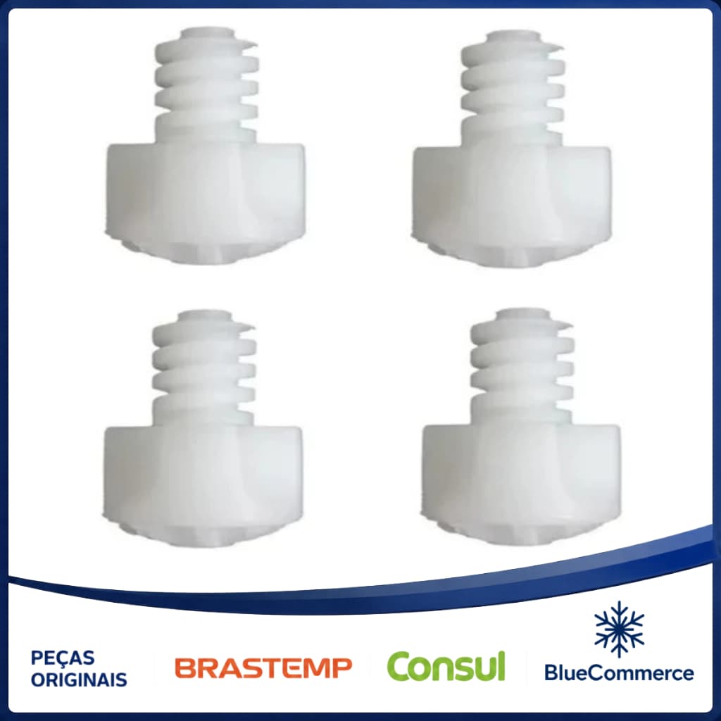 Kit 4 Pés Niveladores Geladeira Brastemp Consul Original