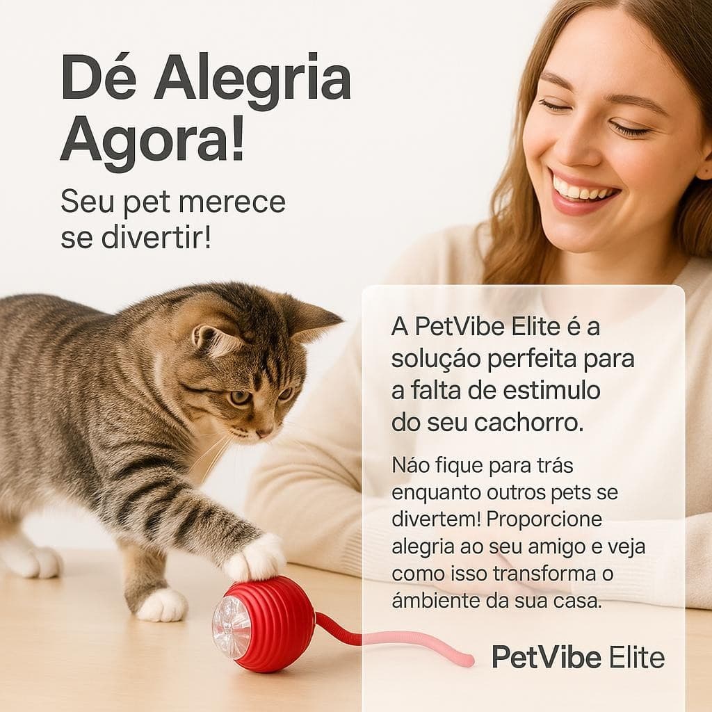 Brinquedo Pet Gato e Cachorro Interativo Bola Móvel Estimulante Divertido