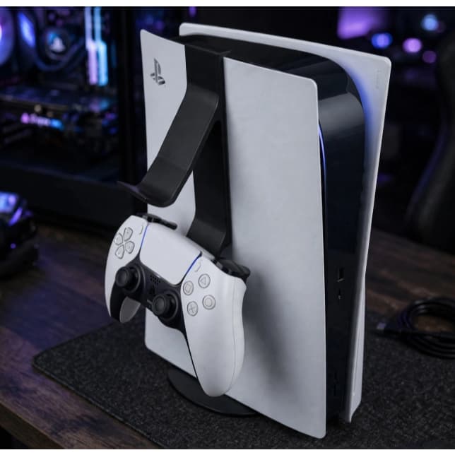 Suporte Gancho Para Controle Ps5 Preto - Organizador Lateral Para Console Ps5 Fat / Slim - Impressão 3D Premium