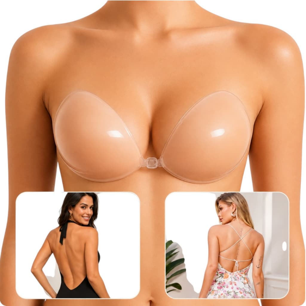 Sutiã Adesivo Invisível Silicone Sem Alça Tomara Que Caia e Levanta Seios