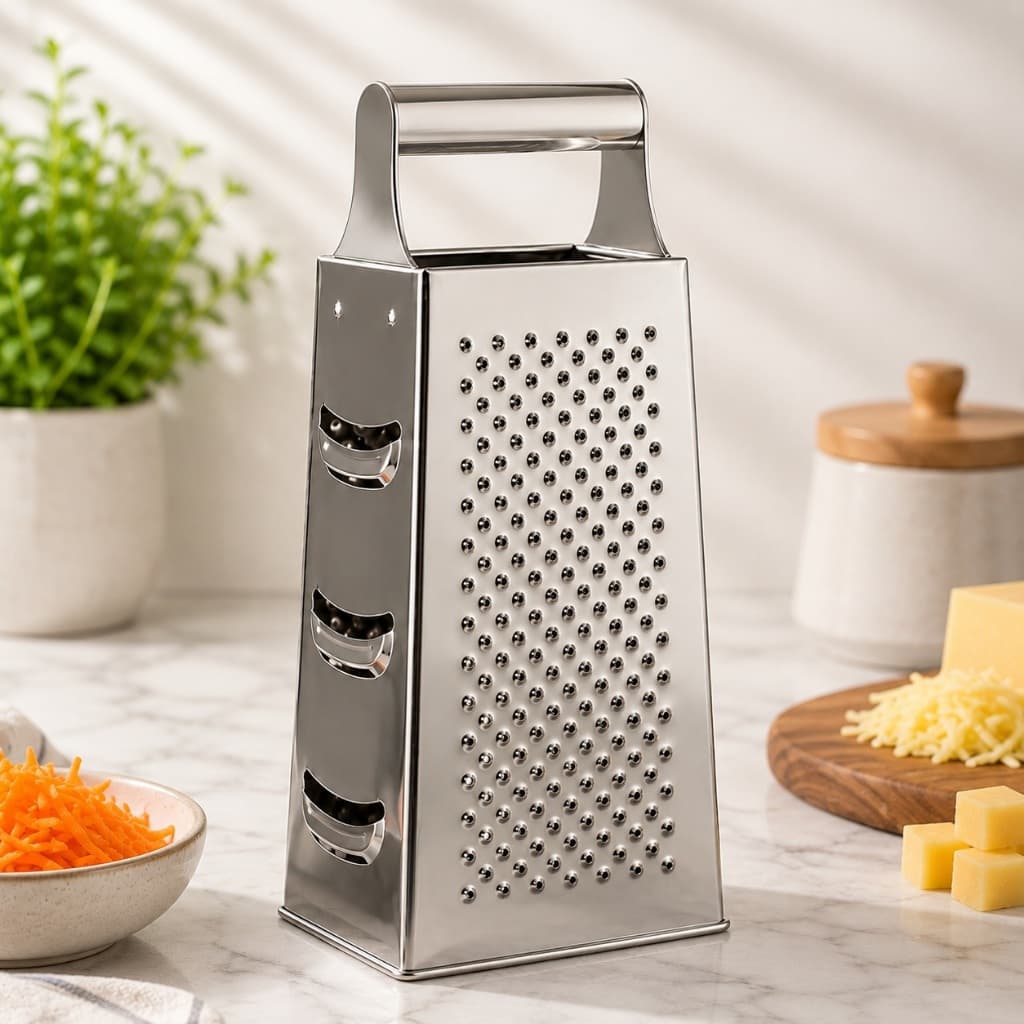 Ralador 4 Faces Aço Inox 24cm Multiuso Resistente Queijo Legumes Verduras Cozinha ENVIO IMEDIATO