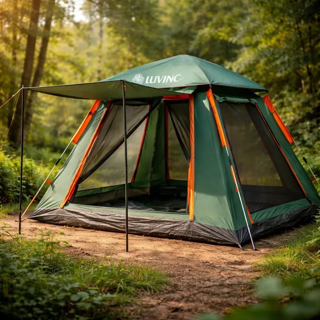 Barraca Automática LuvinCo Camping Impermeável Tecido Oxford UPF 50+ Verde