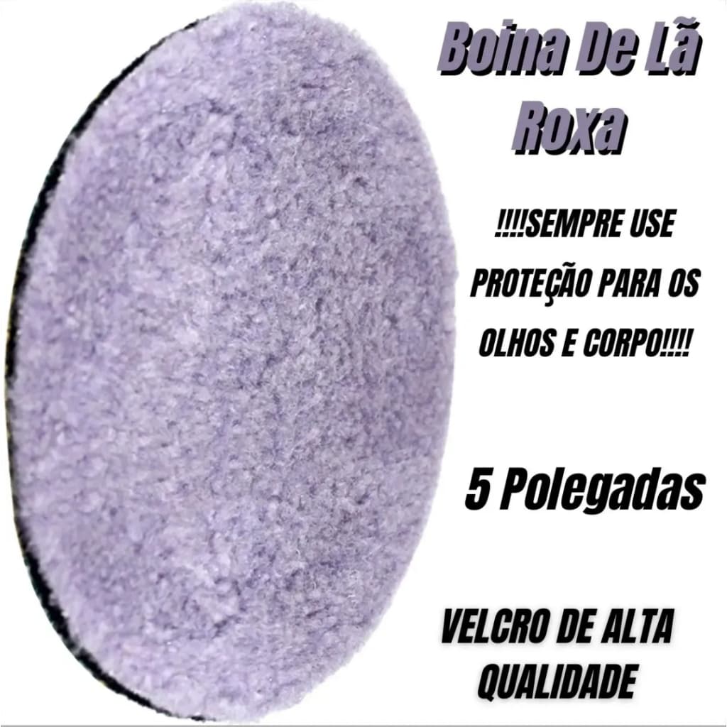 Boina De Lã Roxa Corte Roto Orbital P/ Polimento 5 Polegadas