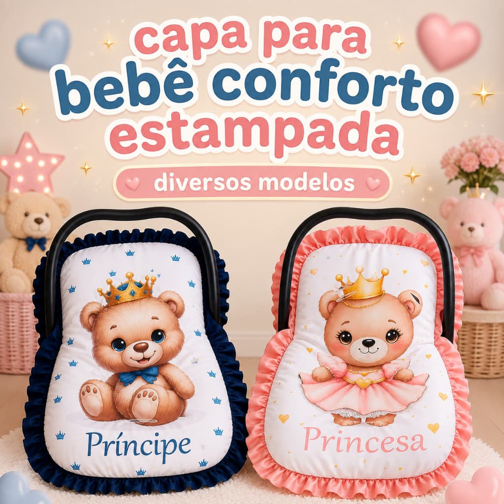 Capa de bebê conforto macia c/ babado menino menina Galzerano Cosco Burigotto Tutti Baby Maxi Cosi