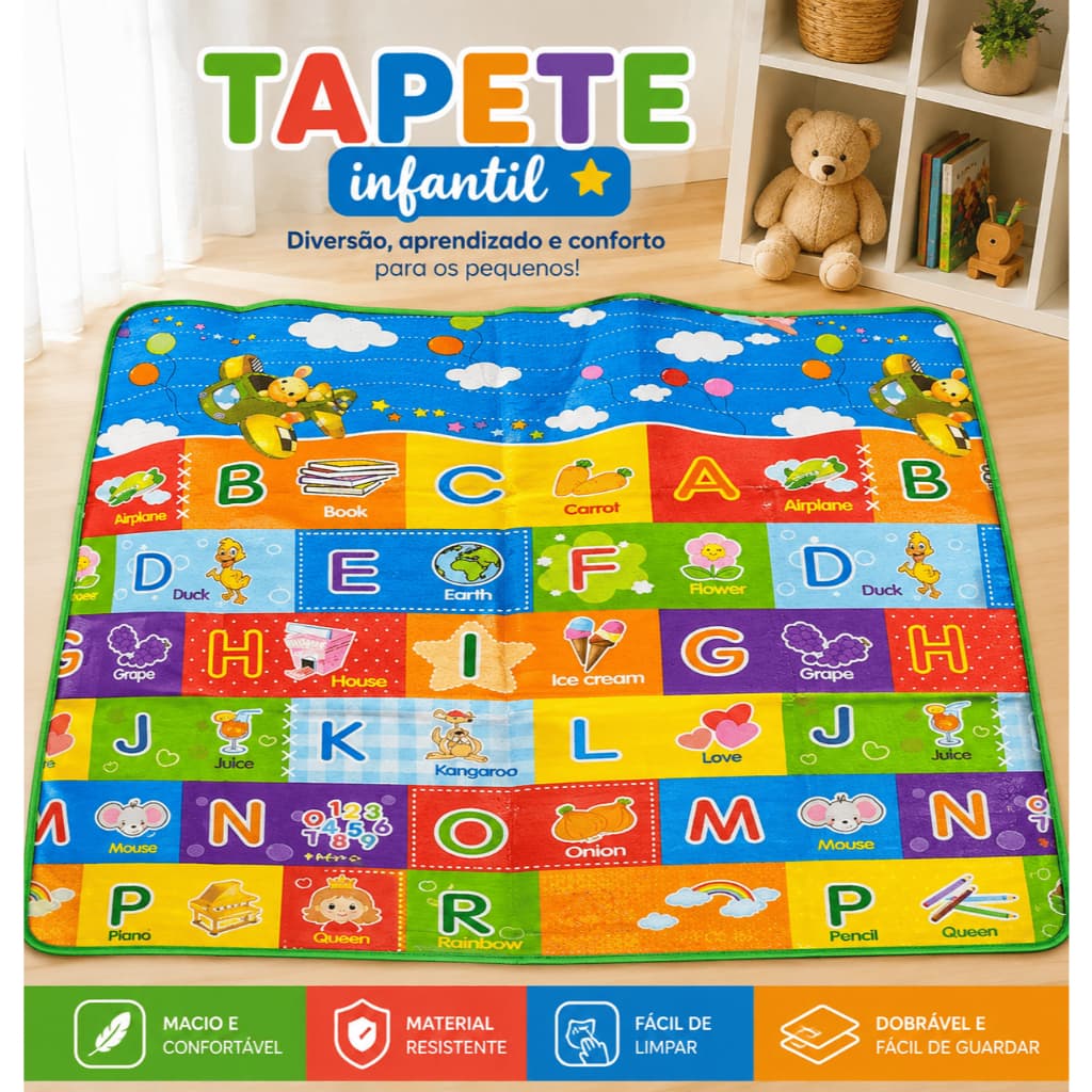Tapete Térmico Atividades Bebê 90x120cm Muito Macio Art Baby