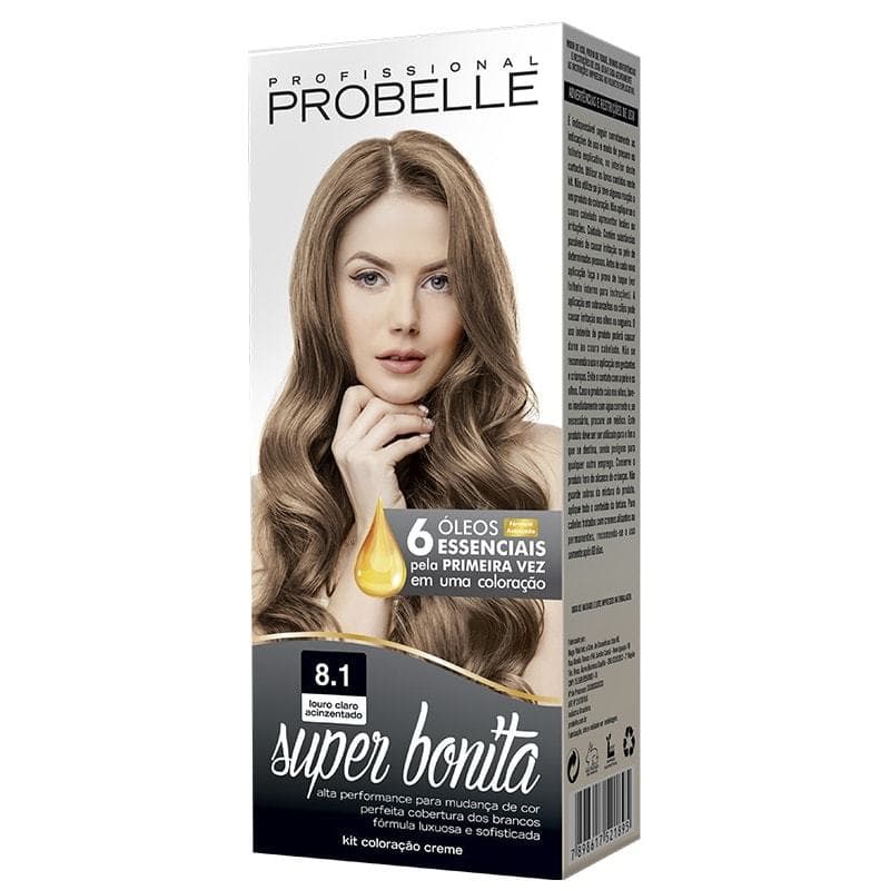Coloração Super Bonita Louro Claro Acinzentado 8.1 Probelle