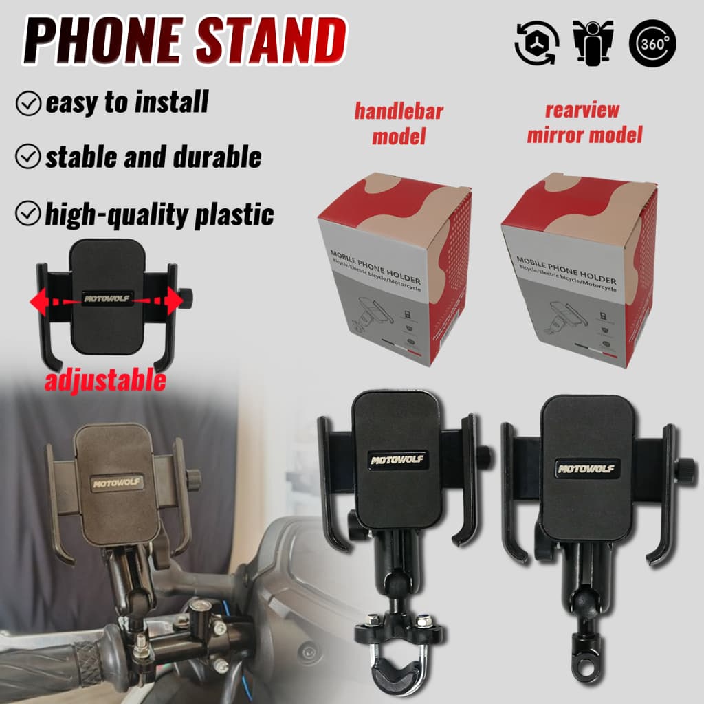 Suporte De Celular Para Moto Retrovisor Motocicleta Universal Anti Vibração Rotação 360° Garra Fixa