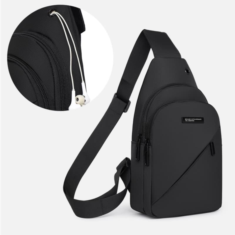 Bolsa de peito casual para o dia a dia dos homens, com vários compartimentos e à prova d’água 3203 MM.Loja