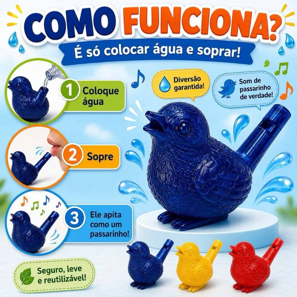 Kit 10 Apito Infantil Passarinho Lembrancinha De Festa